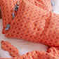 Pair of Cotton Pillowcases in Apricot Checkerboard