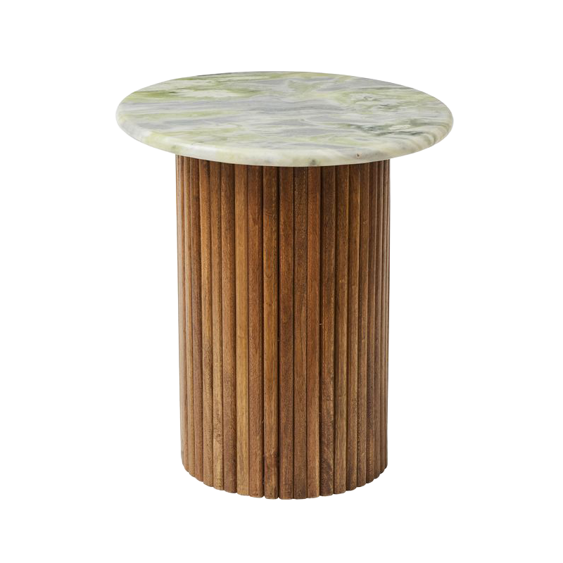Rainer Marble/Wood Side Table