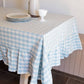 Blue Ruffled Gingham Tablecloth