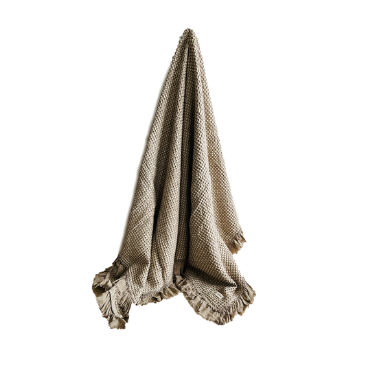 Organic Cotton Rustic Waffle Throw Blanket