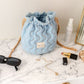 Cotton & Linen Wash Bag in Blue