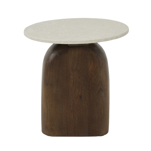 Trinity Marble/Wood Side Table 45x45cm
