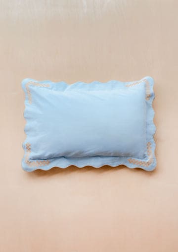 Pair of Cotton & Linen Pillowcases in Blue