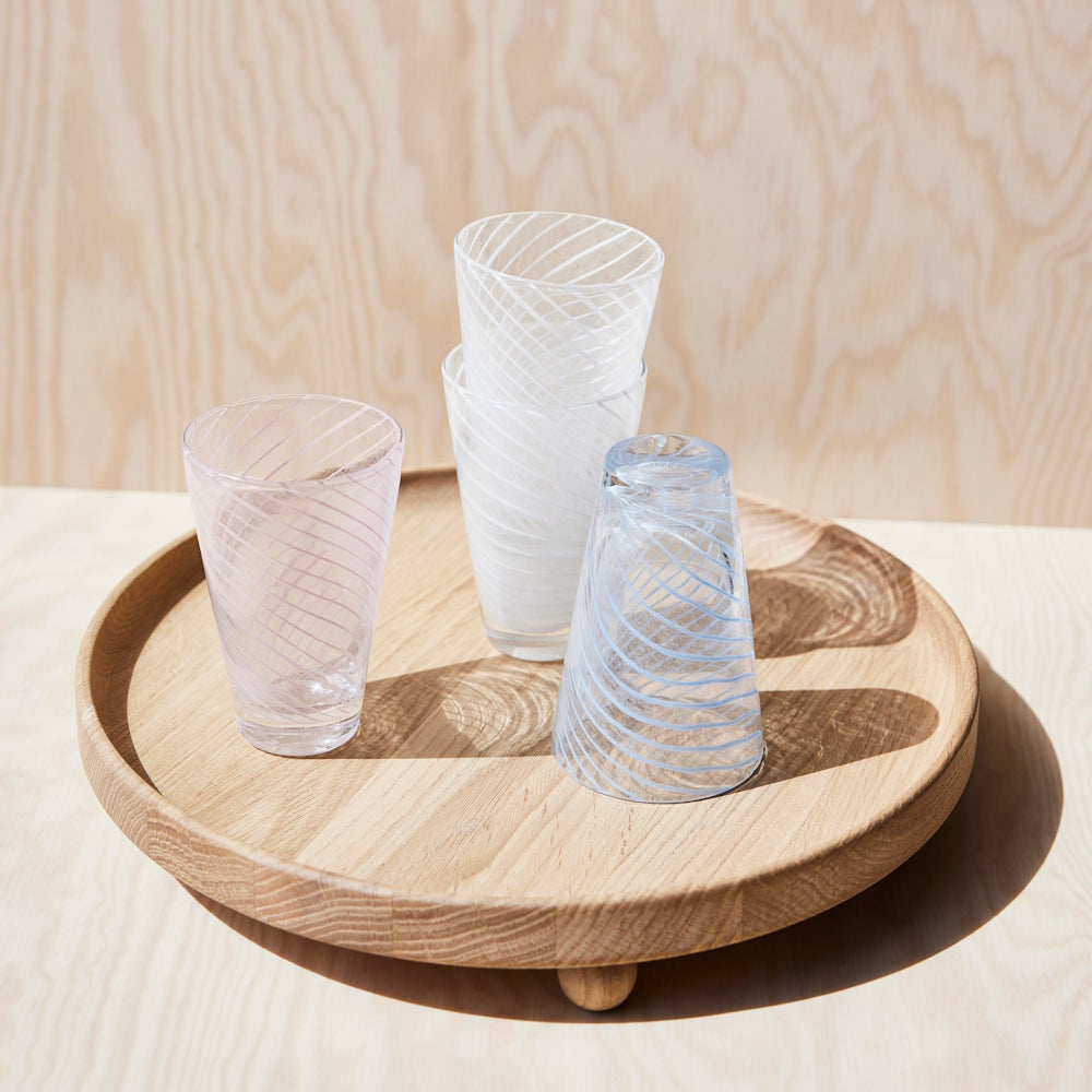 OYOY Yuka Swirl Glass 2pk white