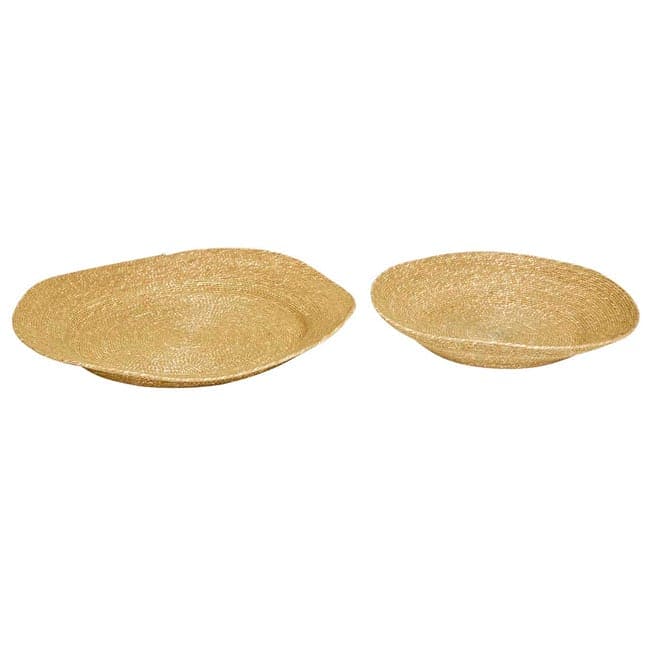 Lark Woven Low Set Of 2 Bowls - Moss