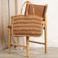 Omera Striped Raffia Bag - Caramel and Natural