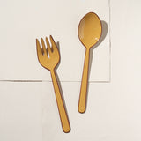 ALDER ENAMEL SALAD SERVERS - CHAI