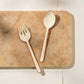 ALDER ENAMEL SALAD SERVERS - CHAI