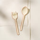 ALDER ENAMEL SALAD SERVERS - CHAI
