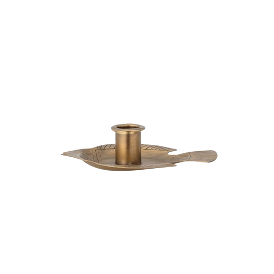 Fabius Candle Holder, Brass, Metal