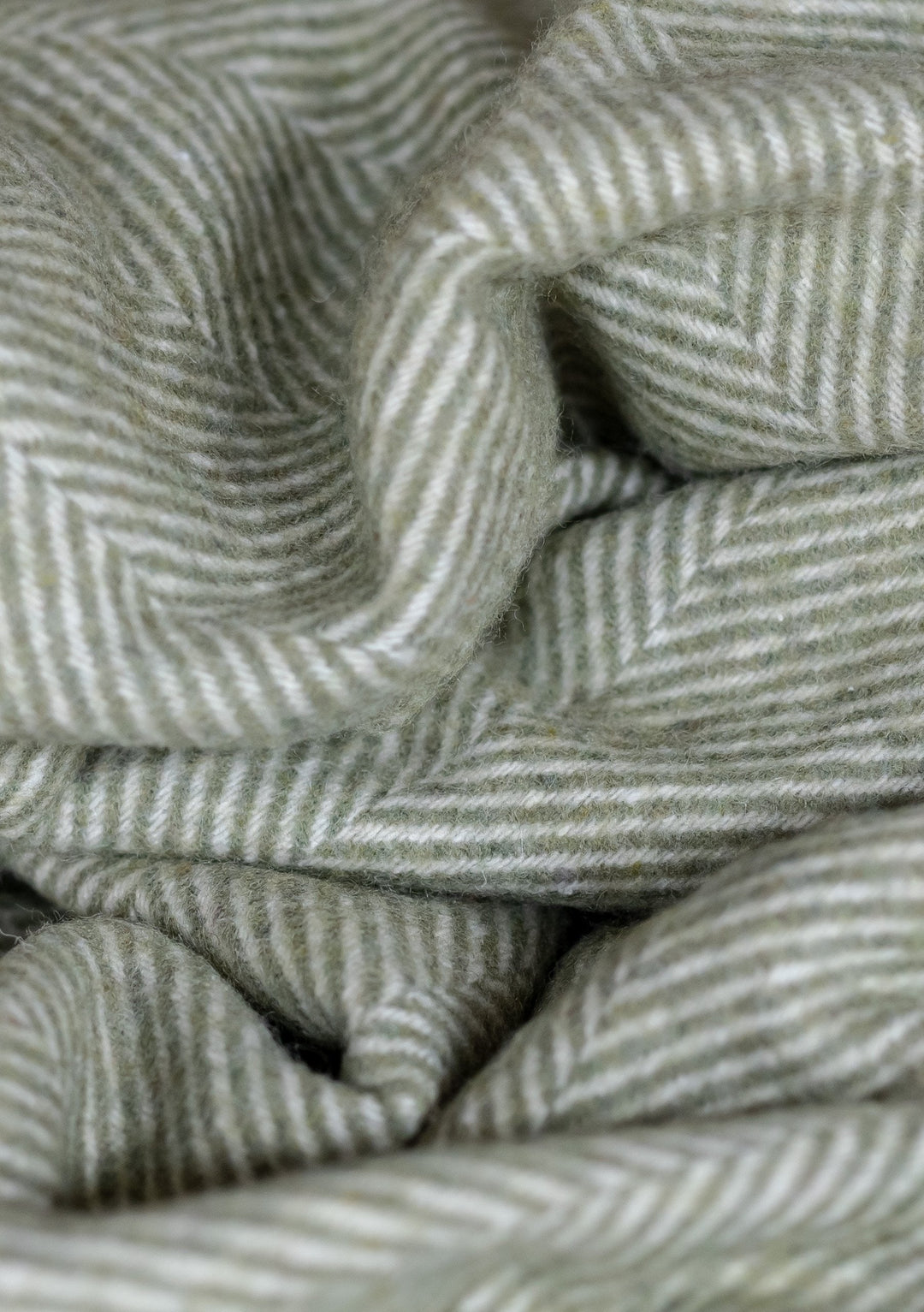 Small Pet Blanket in Olive Herringbone