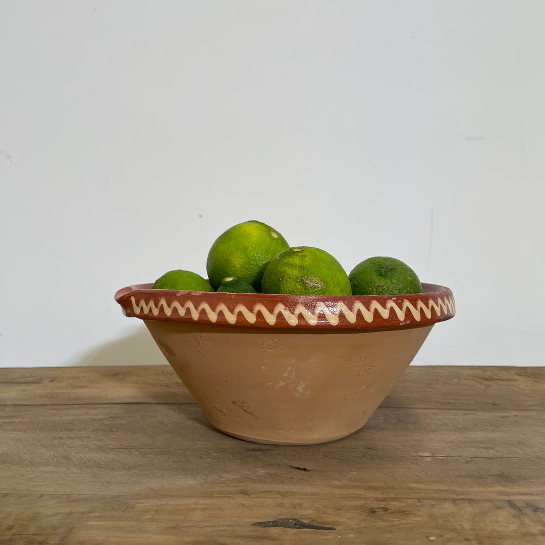 Vintage French Redware Pottery Bowl