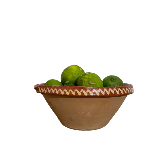 Vintage French Redware Pottery Bowl