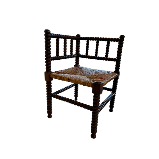 Late 19Th Century French Bobbin Corner Chair
