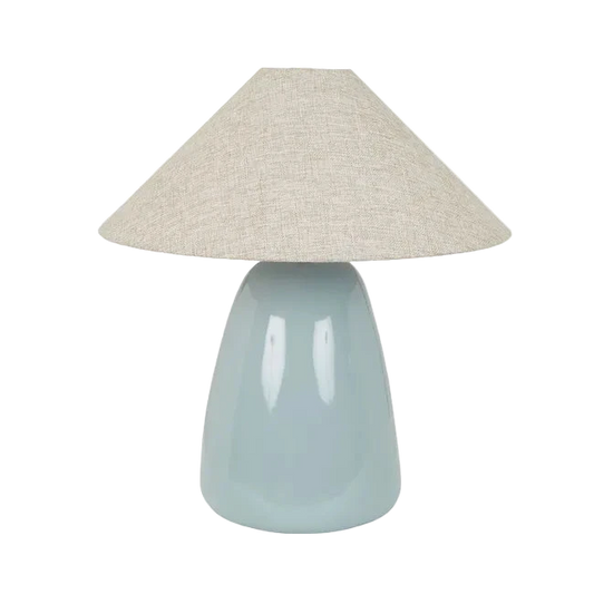 Lorne Pebble Table Lamp - Powder Blue - Oatmeal