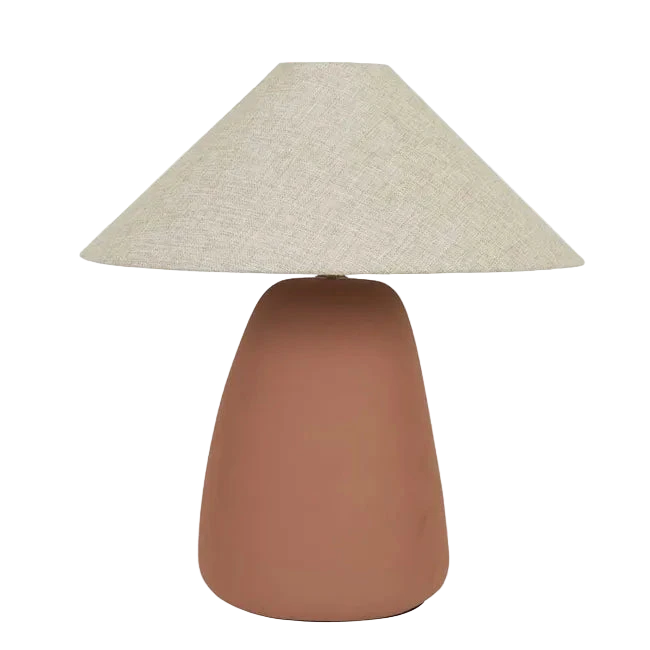 Lorne Pebble Table Lamp - Terracotta - Oat