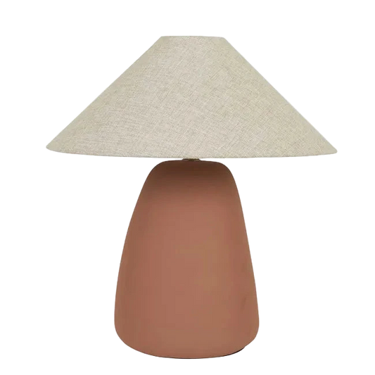 Lorne Pebble Table Lamp - Terracotta - Oat