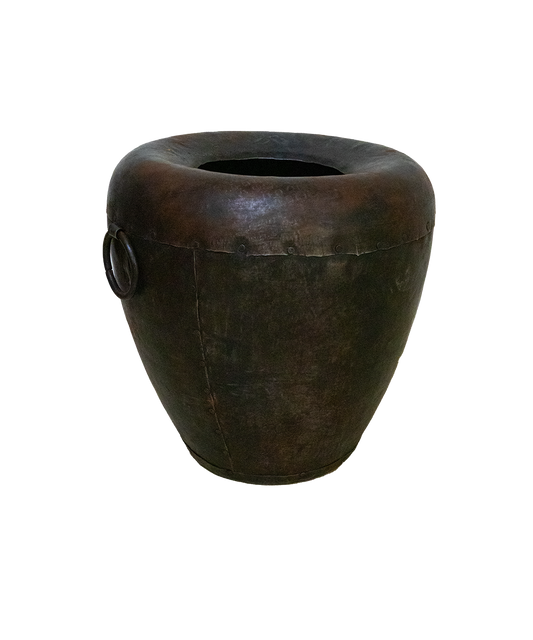 Aged Iron Pot with Ring Handles