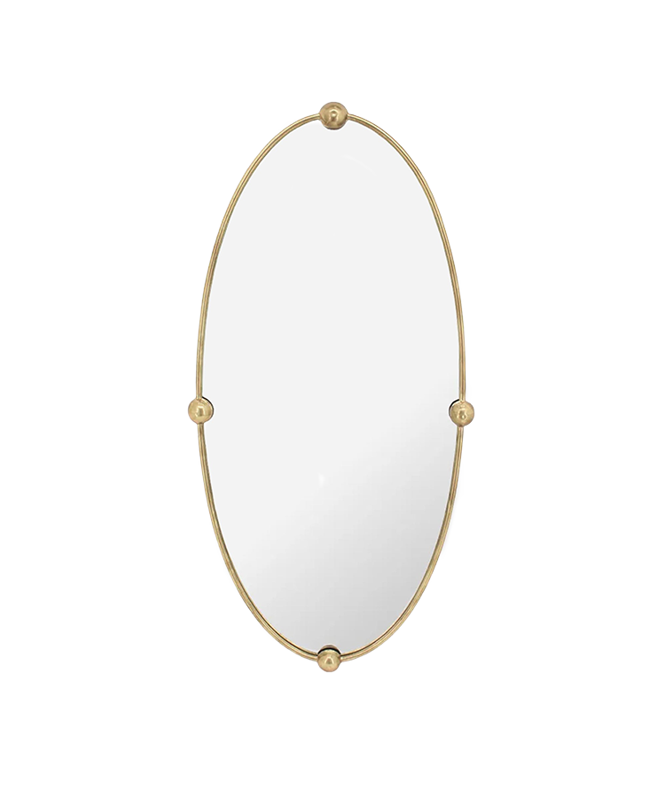 Phyllis Oval Mirror with Ball Detail