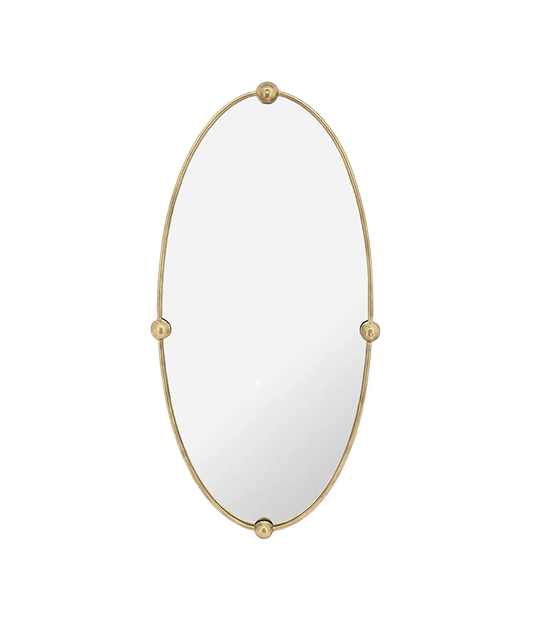 Phyllis Oval Mirror with Ball Detail