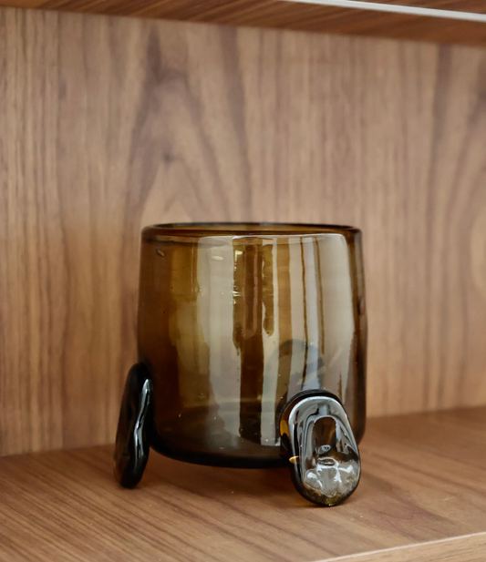 Hurricane Vase with 3 Feet Fumé
