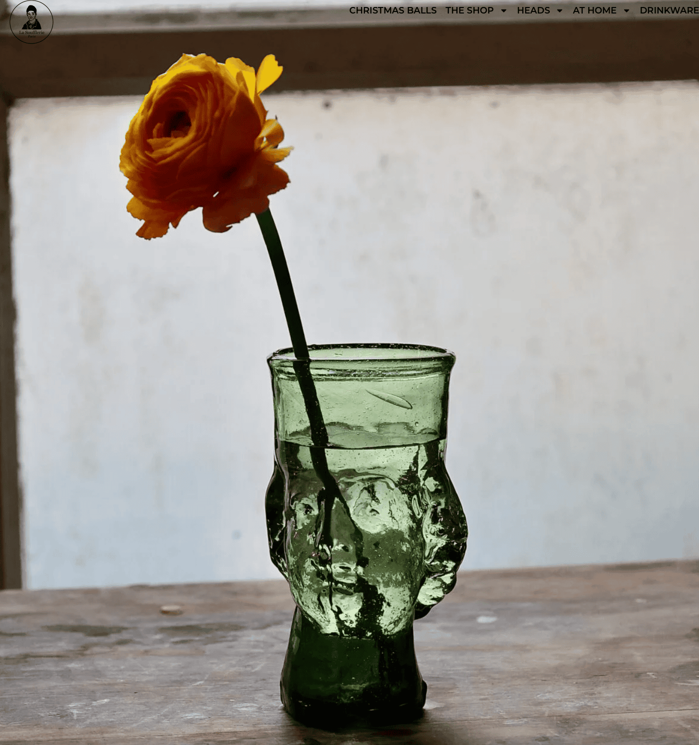 Angelo Glass/Vase Vert Fumé