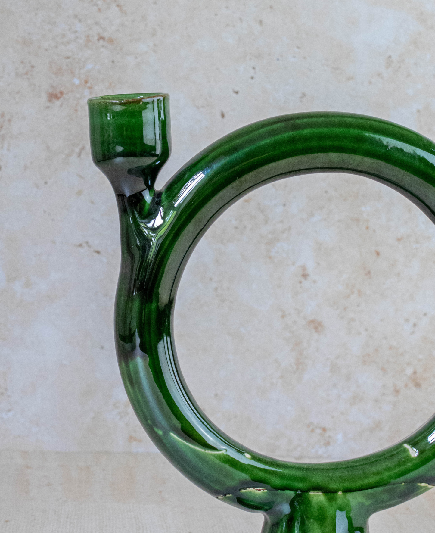 Moroccan Green Ceramic Candle Holder