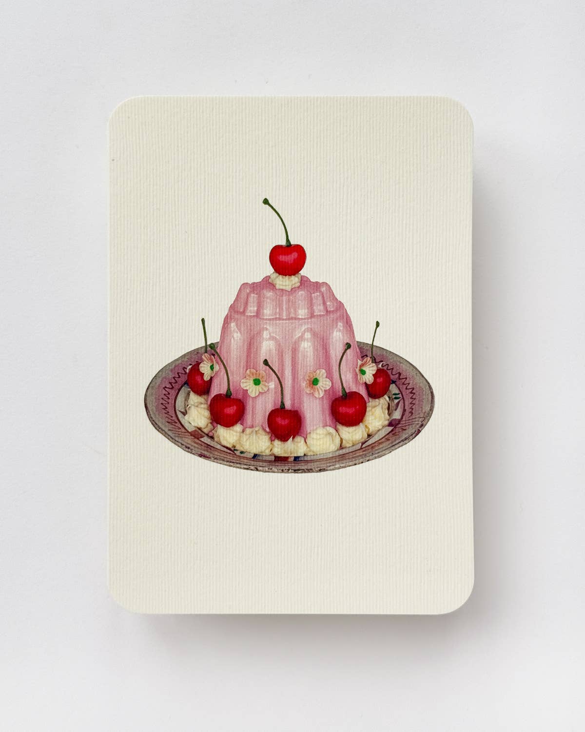 Rose Petal Cream Blancmange Greeting Card | Birthday Card