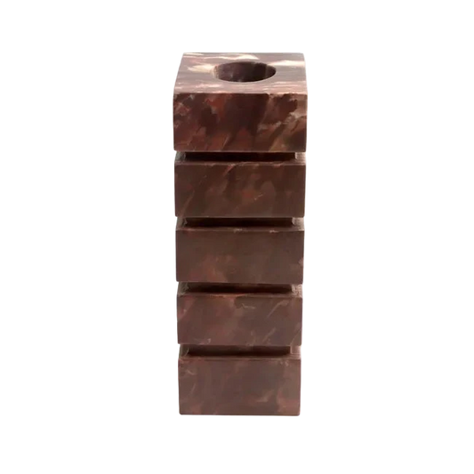 Rufus Stratum Vase Large - Carmine Marble