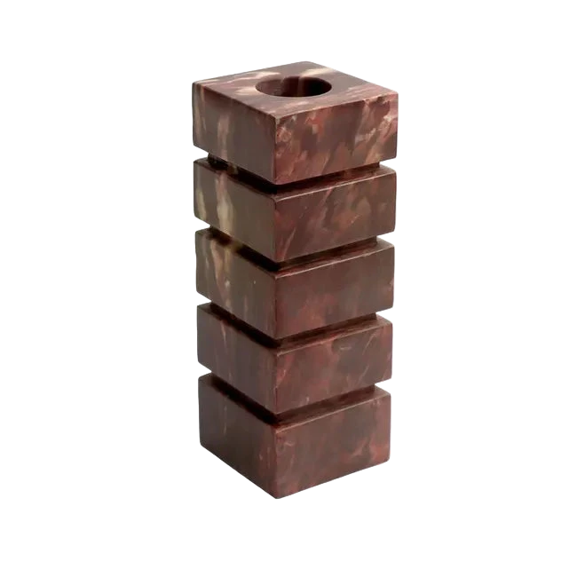 Rufus Stratum Vase Large - Carmine Marble