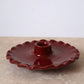 Bordeaux Handmade Ceramic Candle Holder with Scalloped Plate