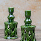 Moroccan Green Ceramic Candlestick Holder