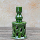 Moroccan Green Ceramic Candlestick Holder