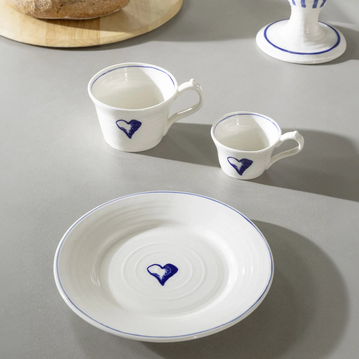 Klevering Anouk porcelain espresso cups with hand-painted heart