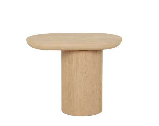 Seb Pedestal Side Table - Oak