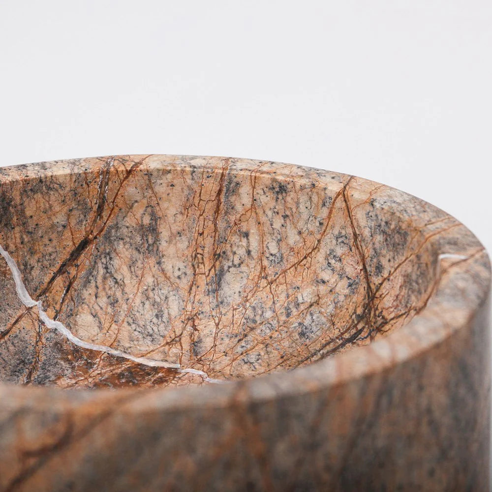 Divine Marble Serving Bowl - Brown Forest Marble