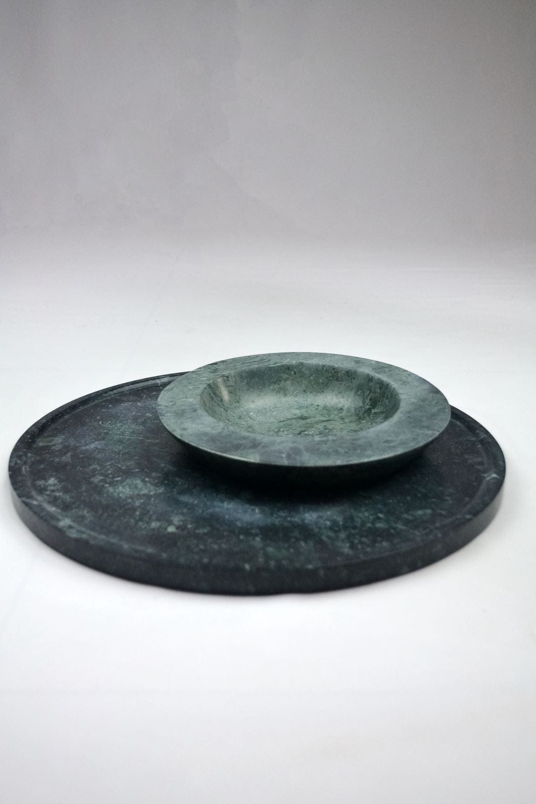 Axis Marble Bowl and Platter Set - Green