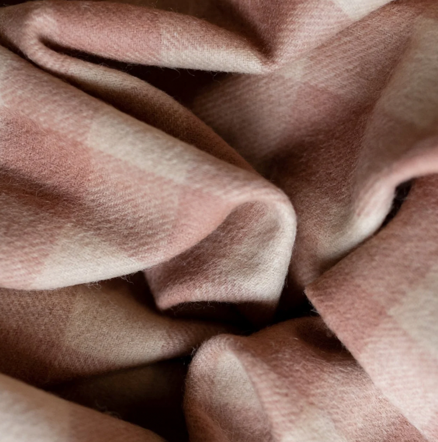 Lambswool Blanket in Blush & Sand Gingham