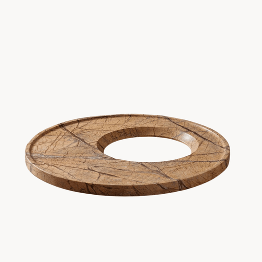 Axis Marble Bowl and Platter Set - Forest Brown