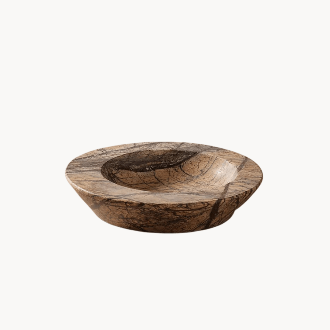 Axis Marble Bowl and Platter Set - Forest Brown